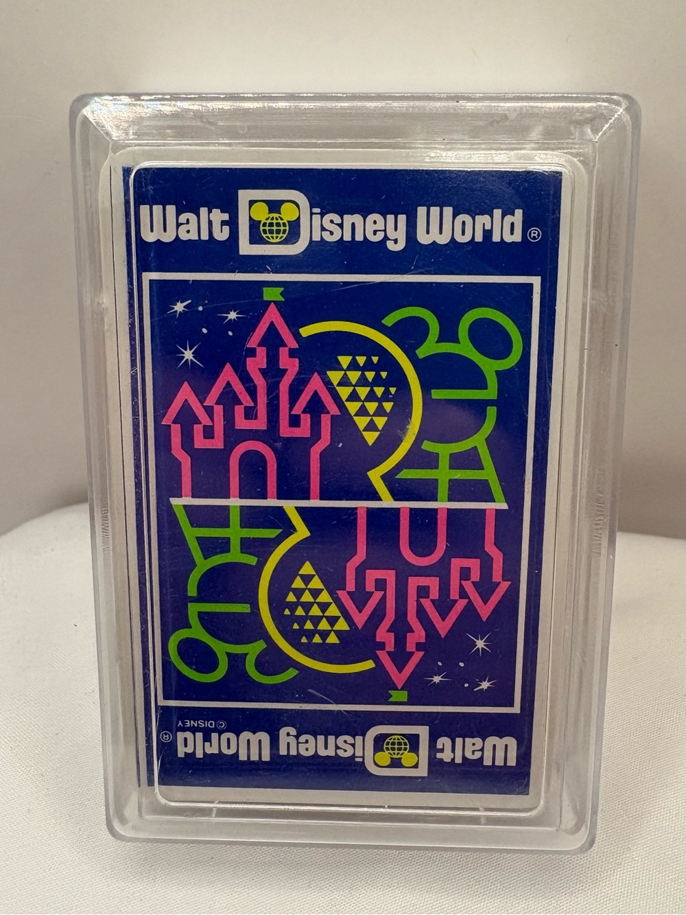 Vintage Set of Walt Disney World Playing Cards In Plastic Case- Sealed